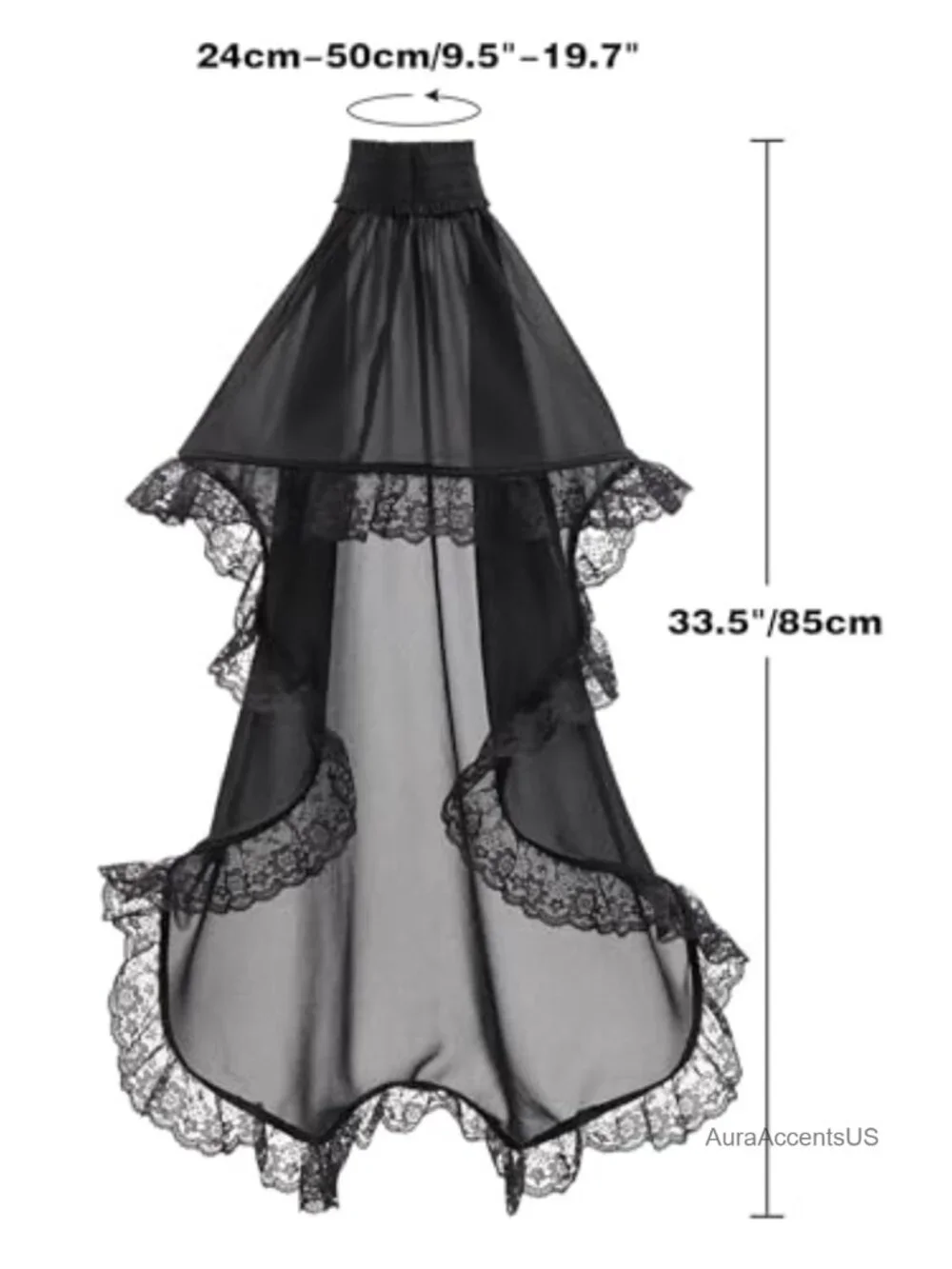 Victorian Gothic Tulle Sleeves Mesh Cuffs Lace Arm Band Stage Pageant Gloves